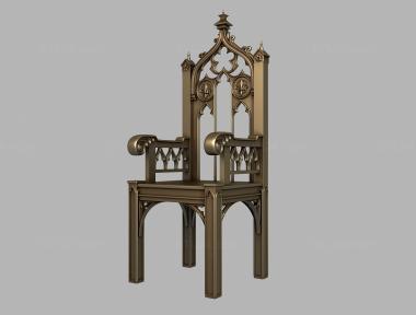 Armchairs (Gothic armchair, KRL_0164) 3D models for cnc